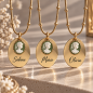 Preview: Halskette Personalisiert Gold – 14K Vergoldete Edelstahlkette, Vintage-Schmuck, Cameo Anhänger, Personalisierte Geschenke für Freundinnen